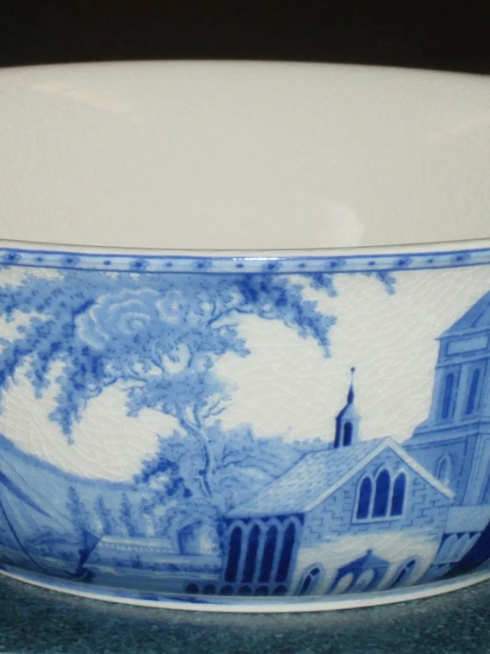 Pottery Barn Sophia Willow Serving Bowl Crackle Glaze 9